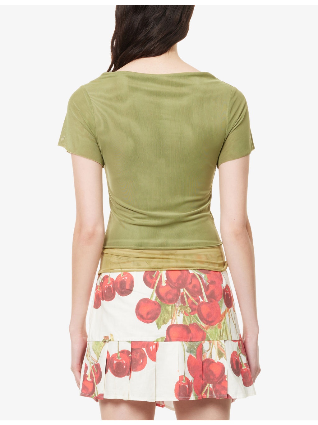 Multi-Layer Short-Sleeve Stretch-Mesh Top - 4
