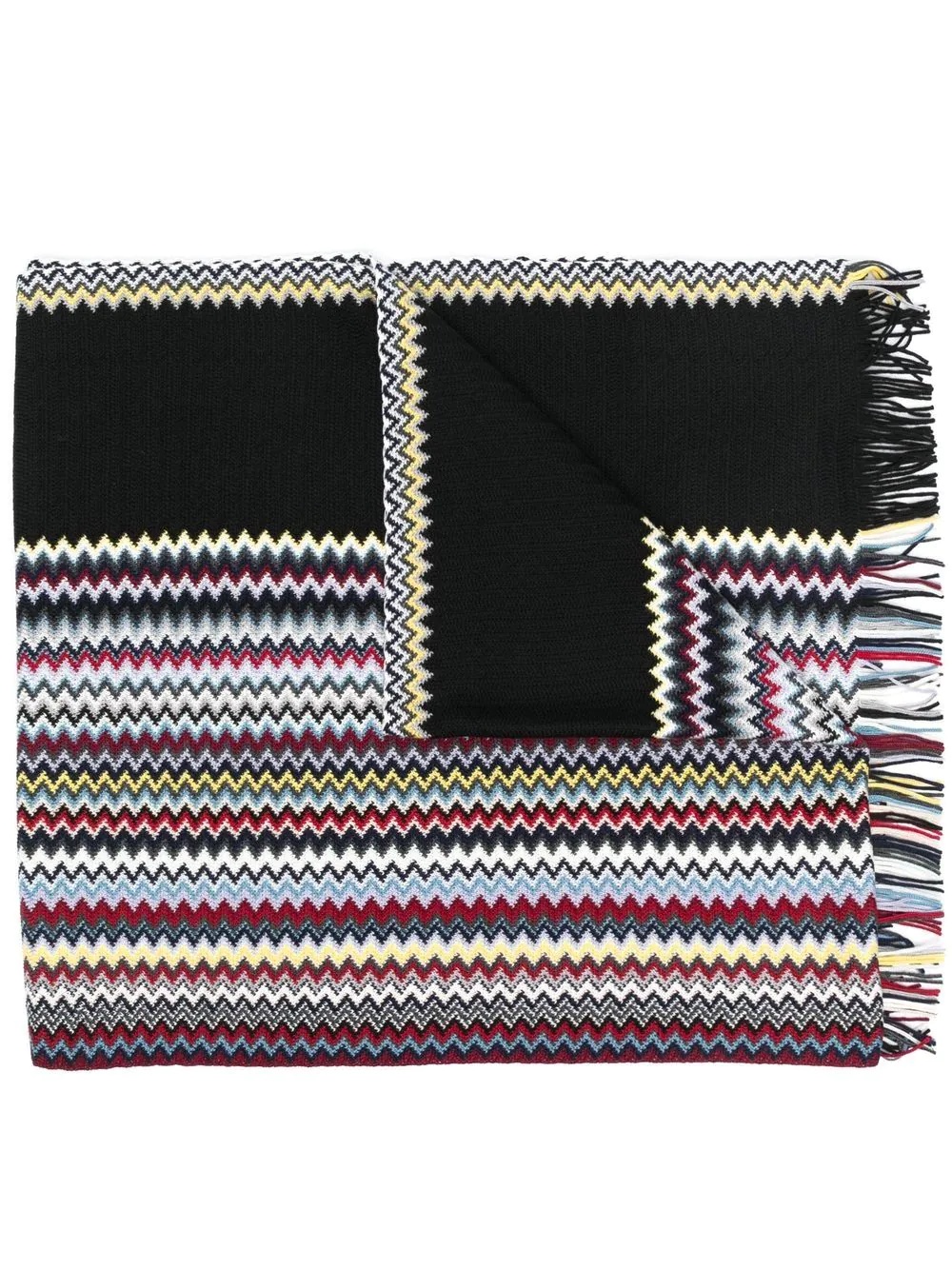 zigzag-woven wool scarf - 1