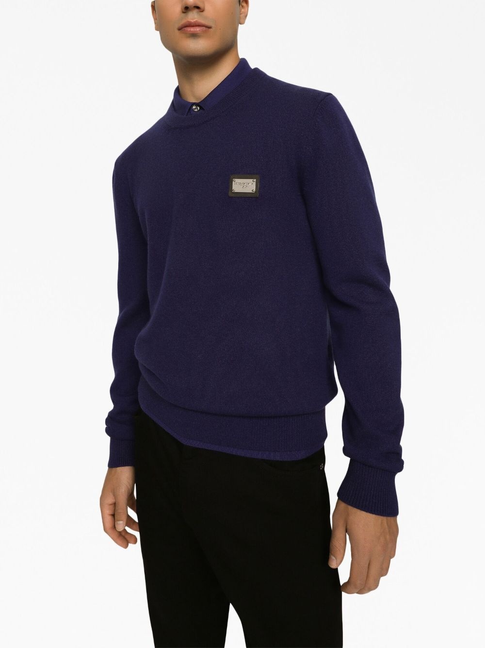 logo-plaque wool jumper - 5