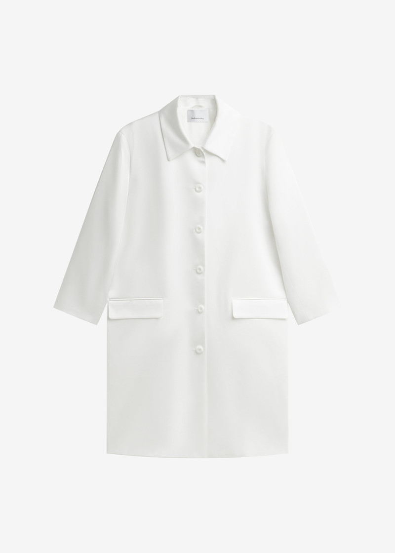 Vavin Satin Long Jacket - White 1