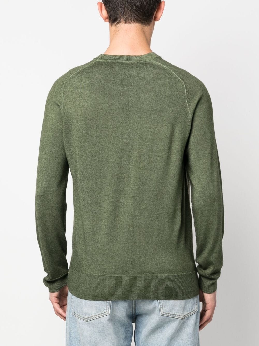 logo-embroidered virgin wool jumper - 4