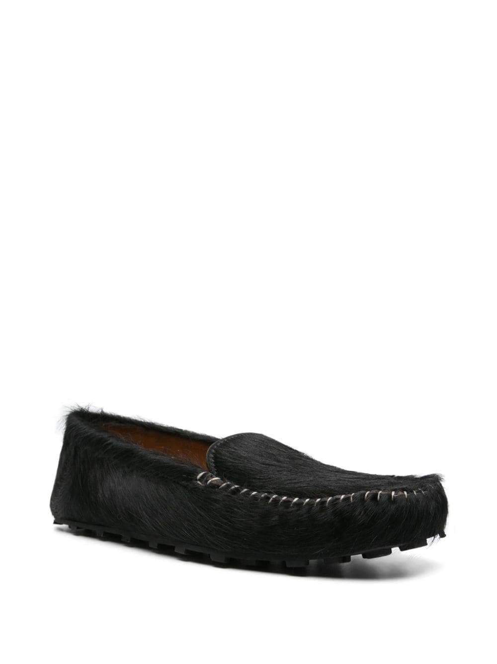 textured fleece loafers - 2
