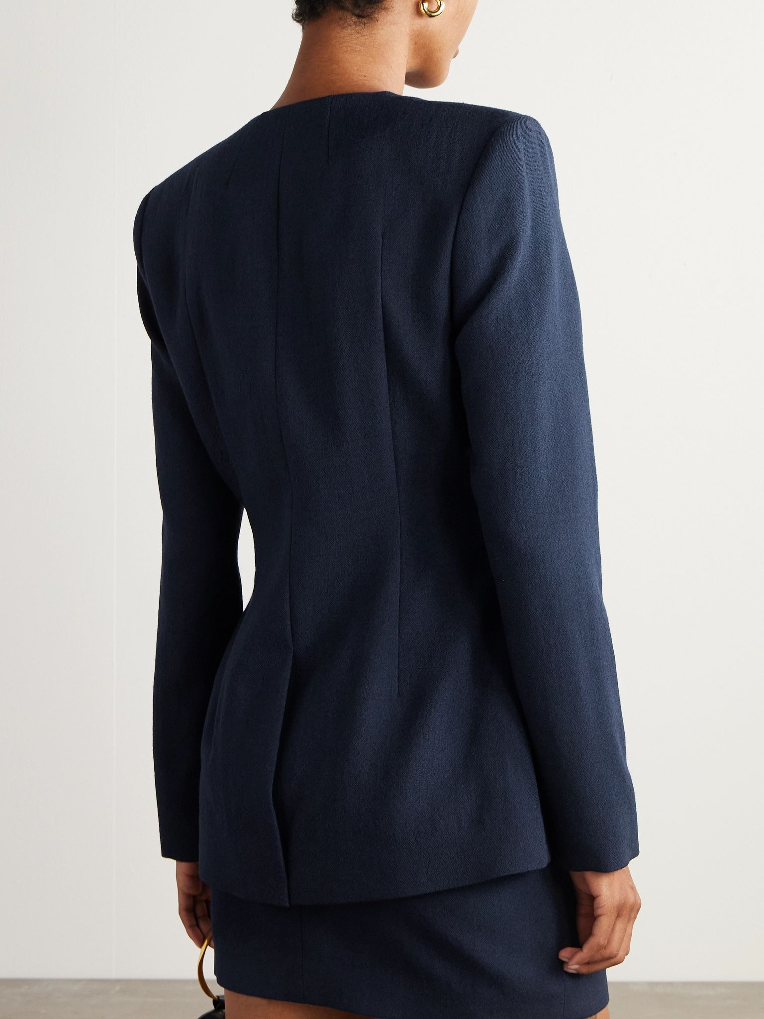 Moya wool-twill jacket Navy - 3