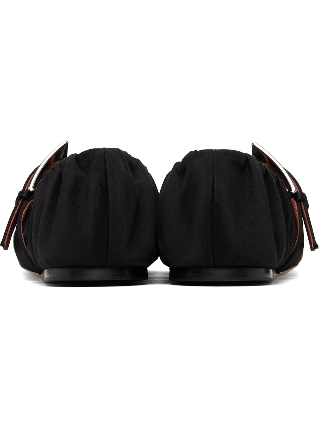 Black Sveva Plisse Buckle Ballerina Flats - 2