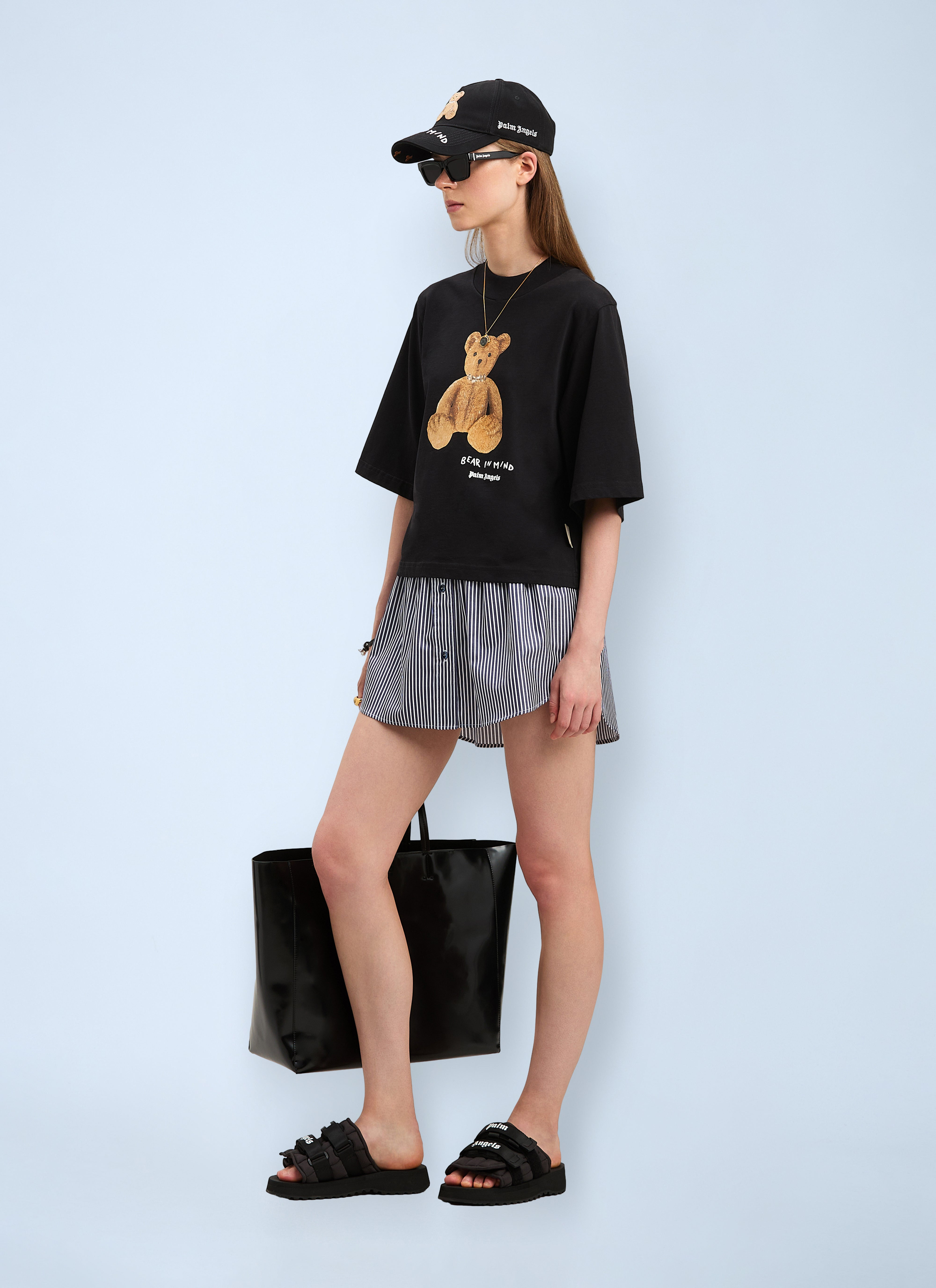 Palm Angels Women Cropped Bear In Mind T-Shirt - 2