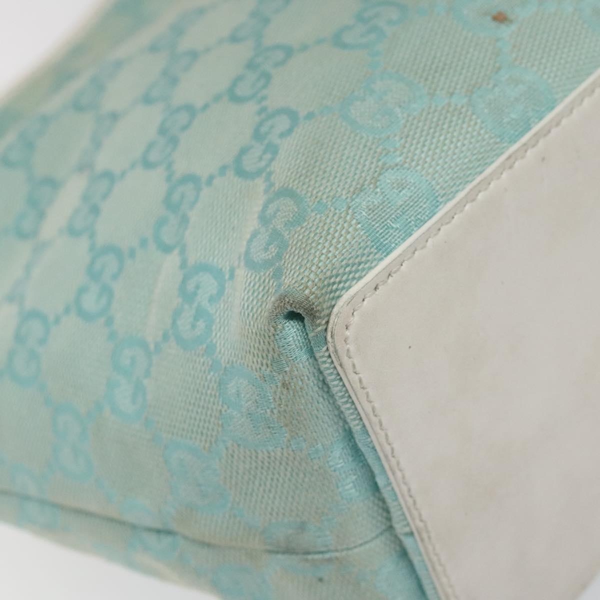GUCCI GG Canvas Tote Bag Light Blue Gold 002 002 - 16