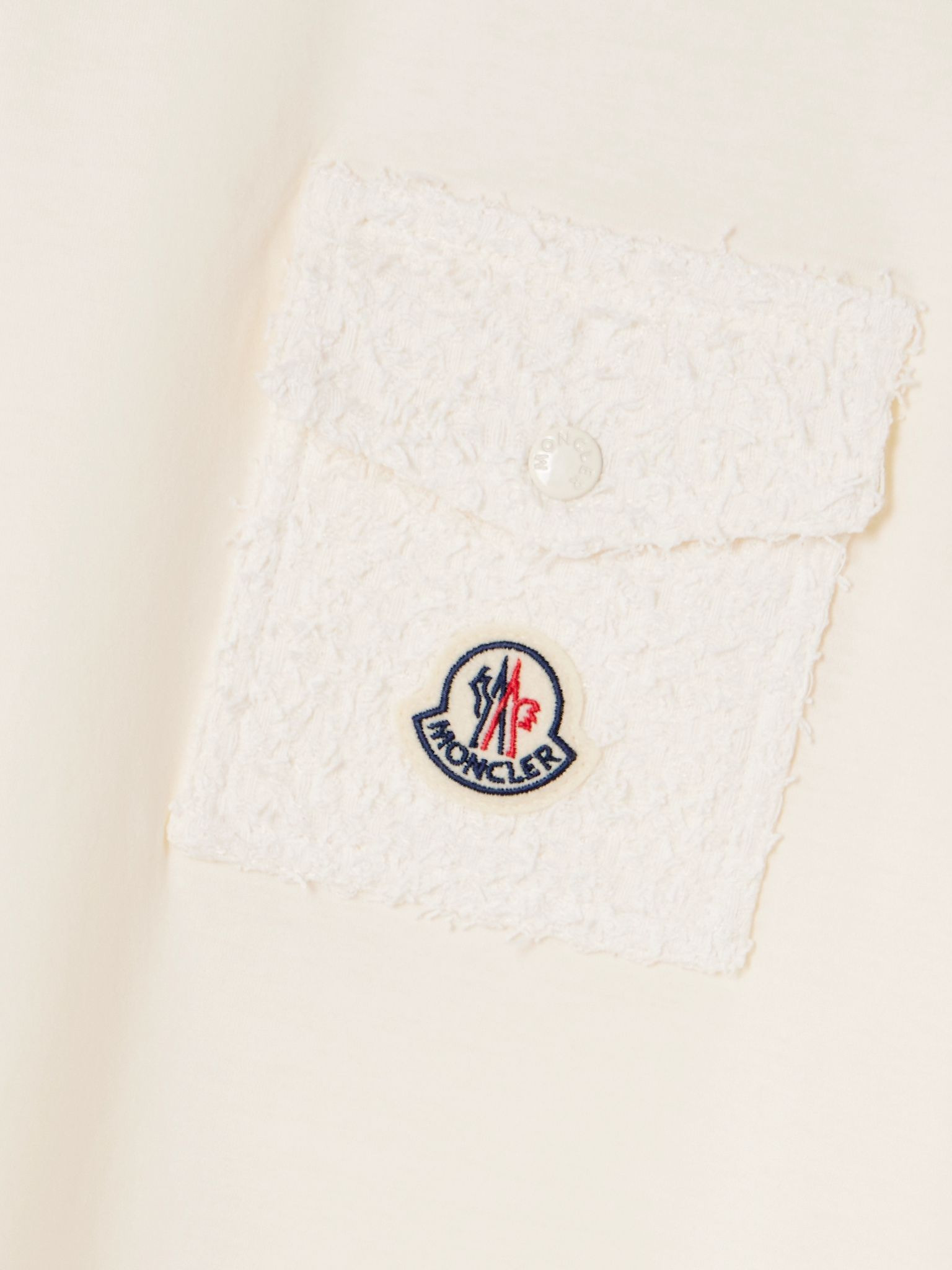 Embroidered cotton-jersey T-shirt Cream - 4
