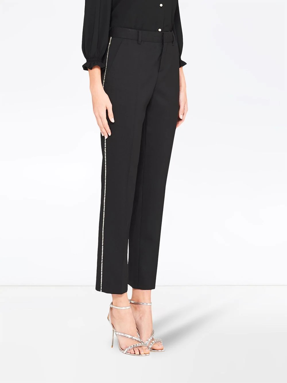 crystal-embellished tailored trousers - 3