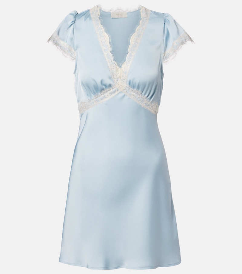 Verena lace-trimmed satin minidress 1