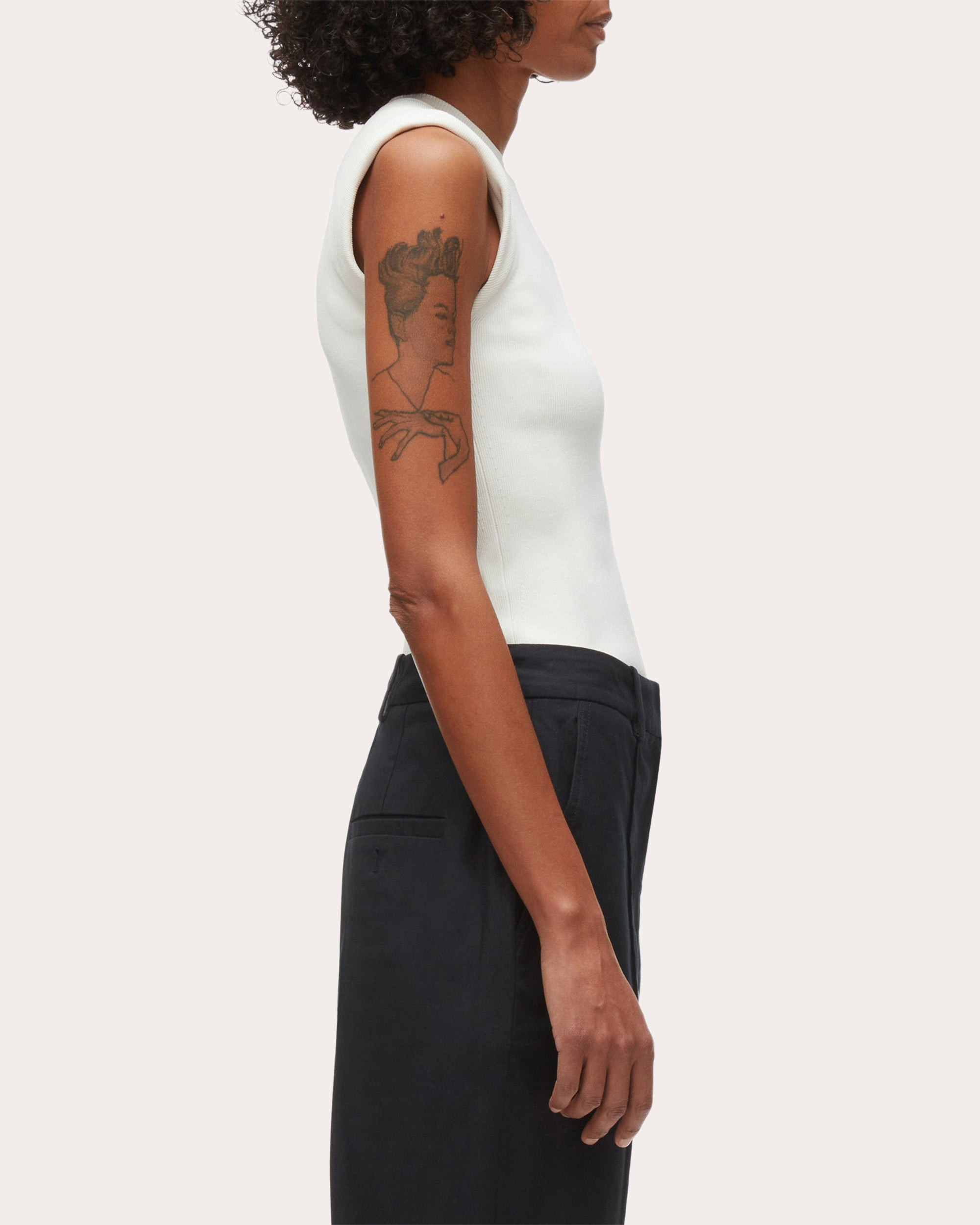 Ribbed Knit Jersey Top - 3