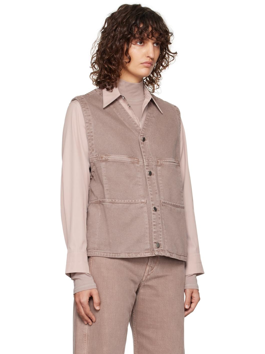 Purple Garment-Dyed Denim Vest - 2