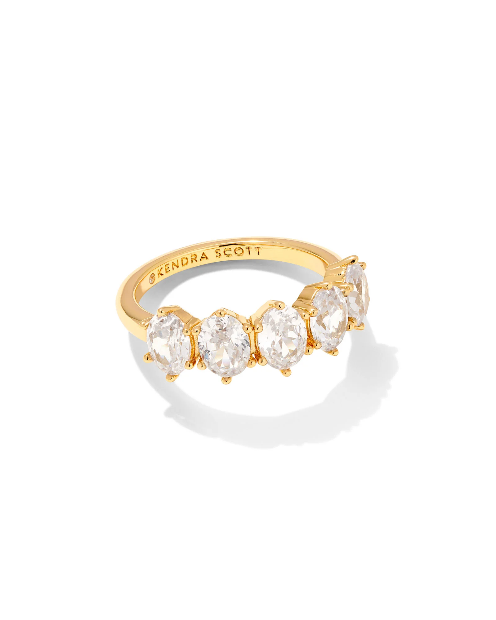 Cailin Gold Crystal April Band Ring - 1