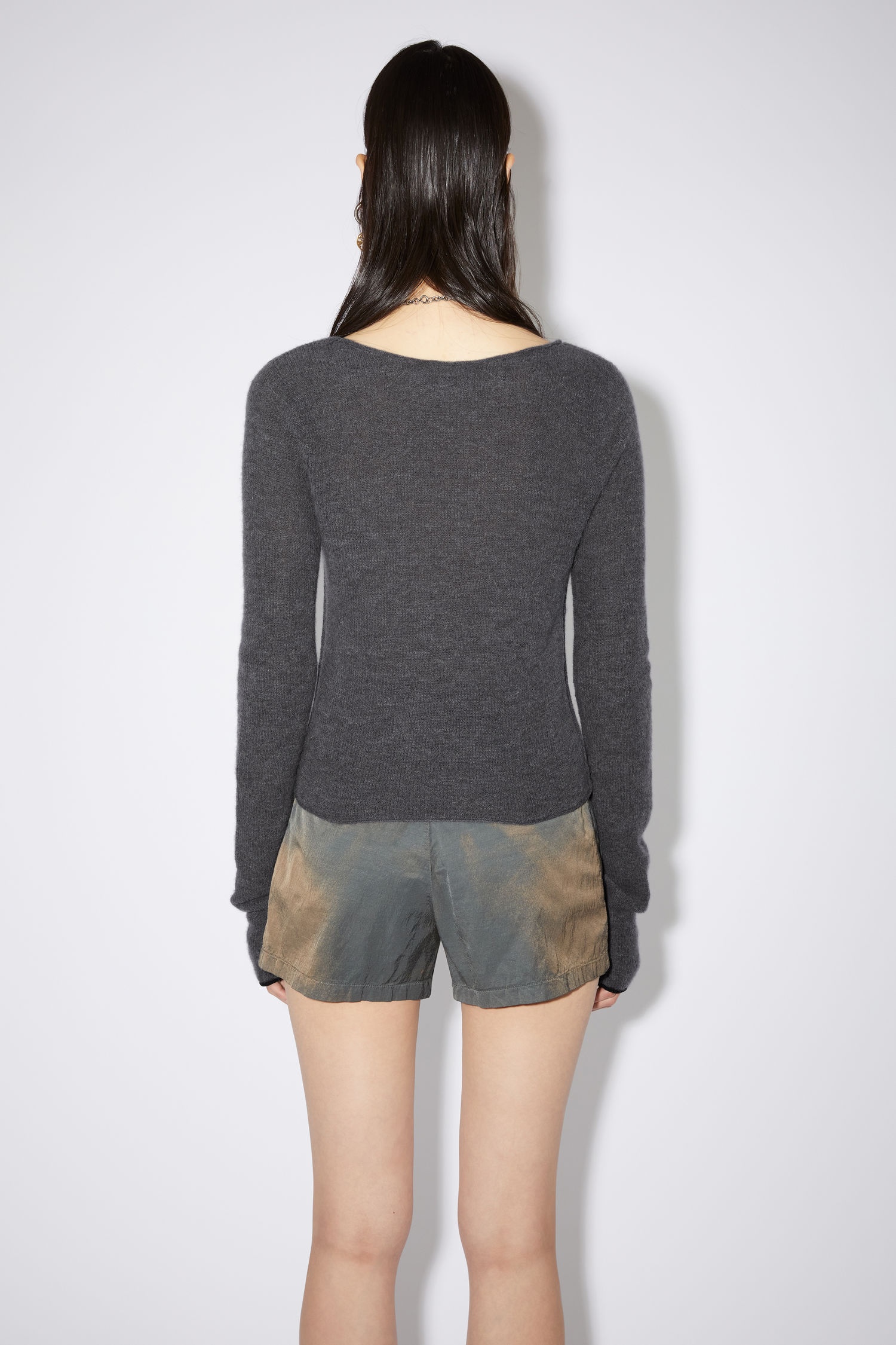 Scoop neck sweater - Dark grey - 3