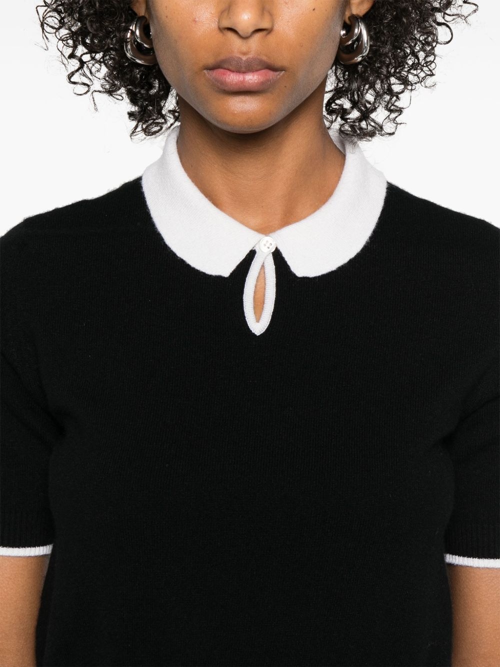 keyhole cashmere polo shirt - 5