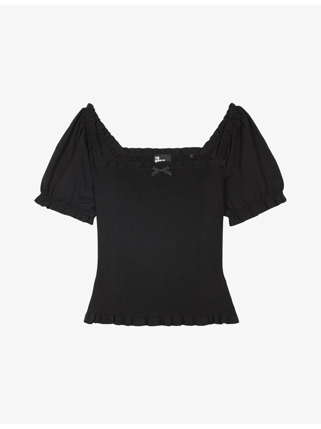 Bow Off-Shoulder Stretch-Woven Top - 1