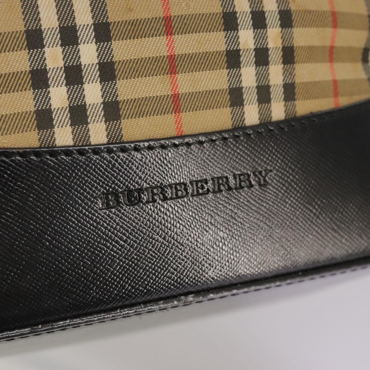 Burberry Nova Check Tote Bag Canvas Leather Beige Black Gold - 11