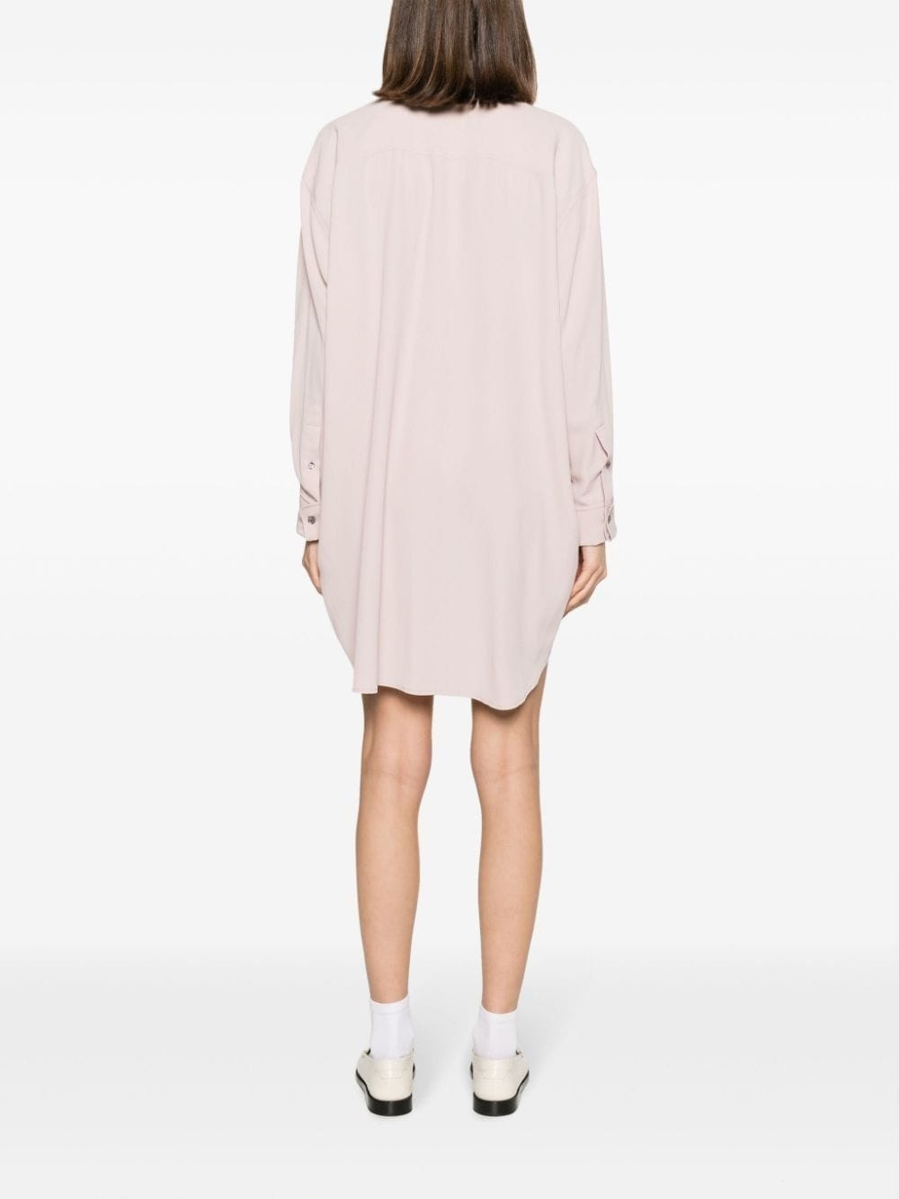 crepe-texture thigh-lenght shirt dress - 4