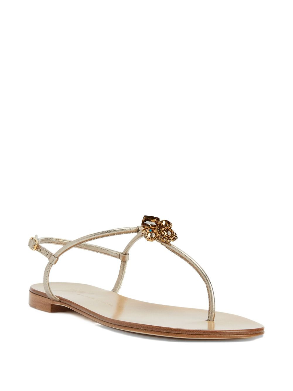 Efrata crystal-embellished leather sandals - 2