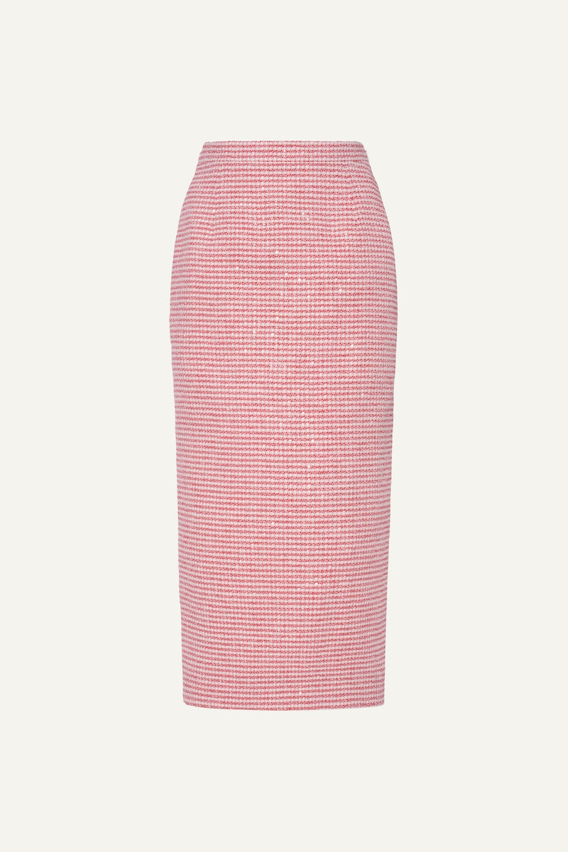VICHY SEQUIN TWEED MIDI SKIRT 1