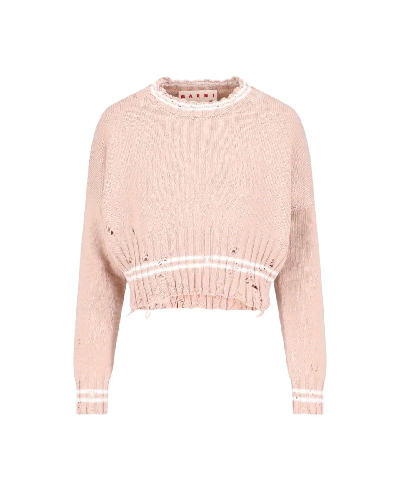 Crop Crew Neck Sweater - 1