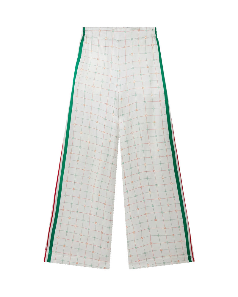 Tennis Club Check Wide Leg Silk Trousers | Casablanca Paris 1