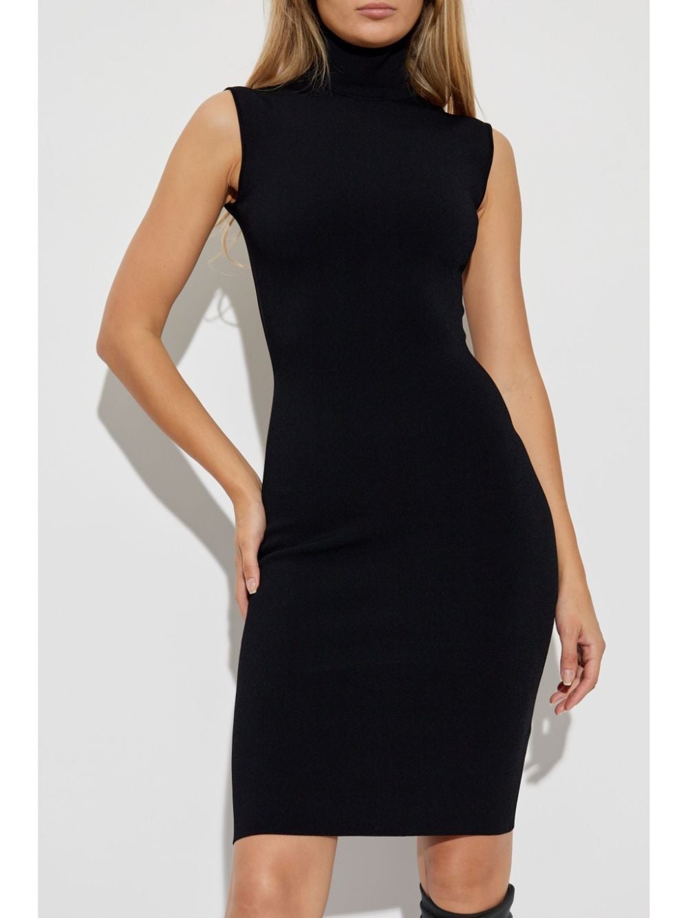 high-neck fitted minidress - 3