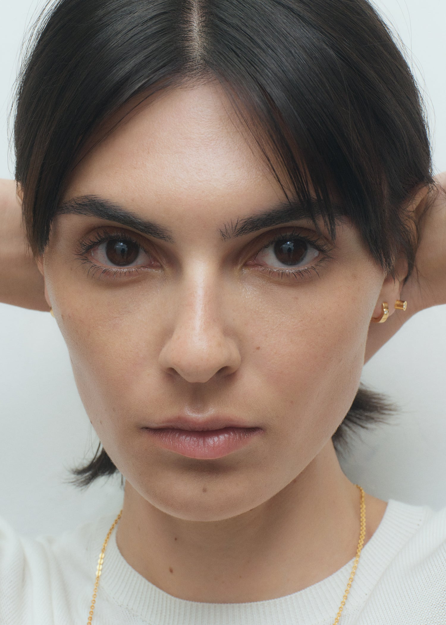 Bezel diamond hoops 18kt gold - 2