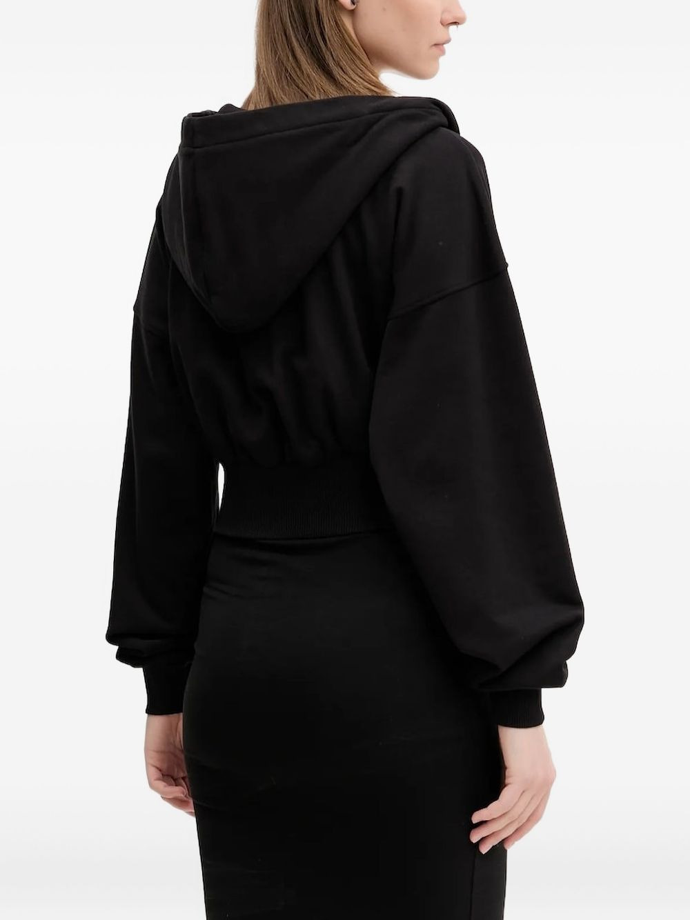 hooded zip-up cardigan - 2