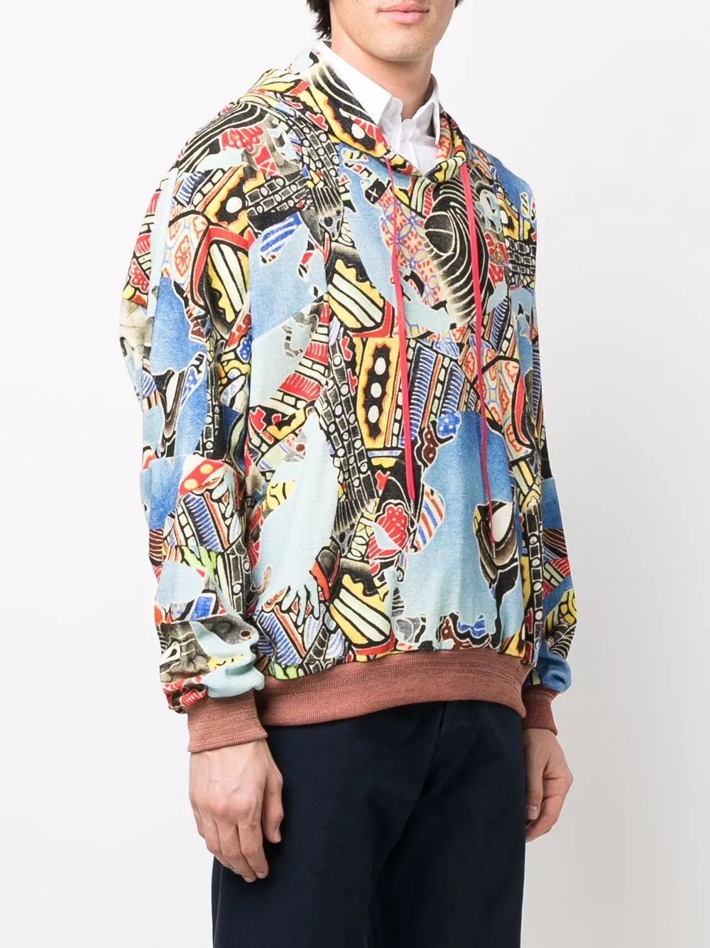 abstract-print hooded sweatshirt - 3