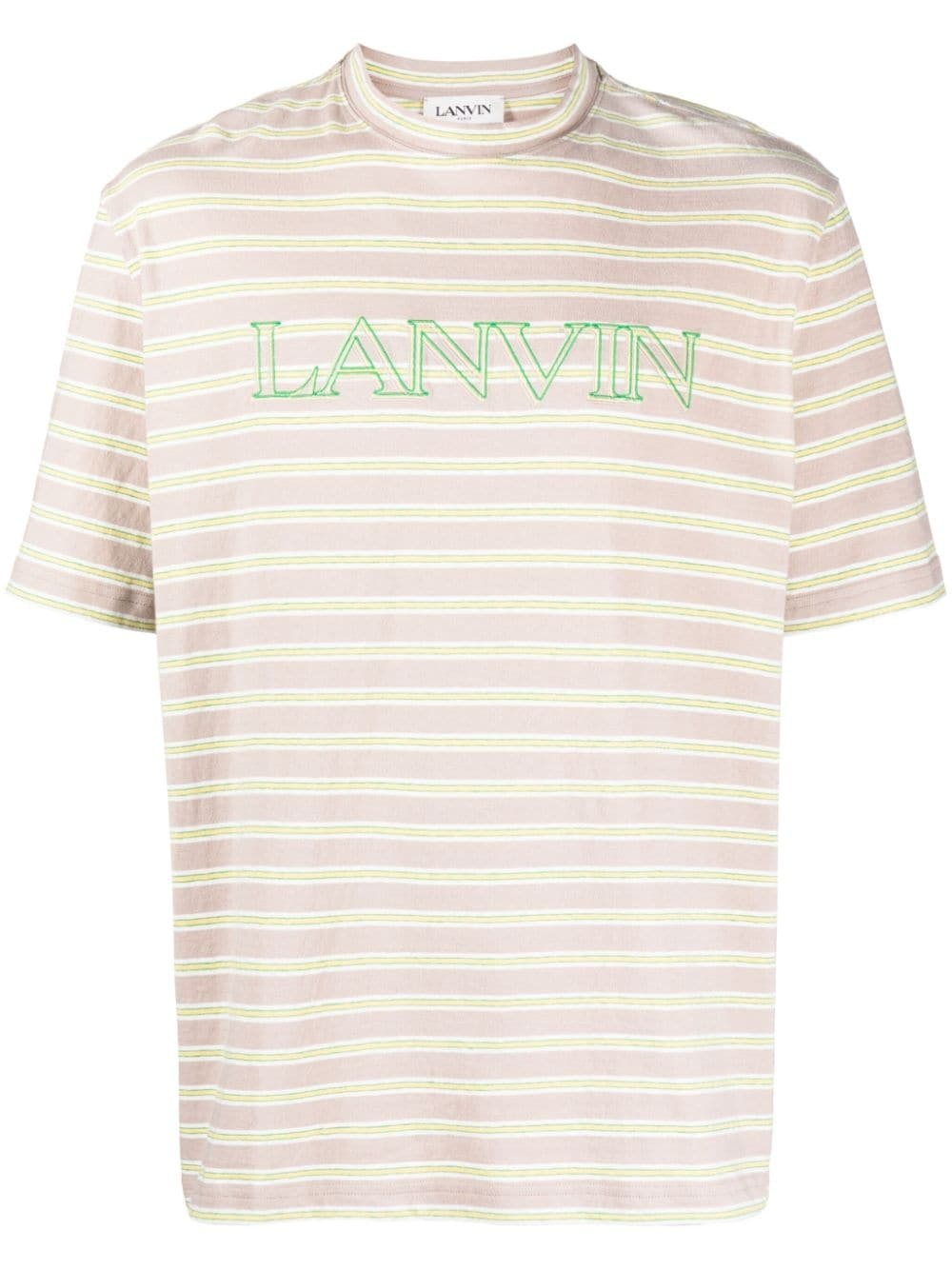 striped logo-embroidered T-shirt - 1