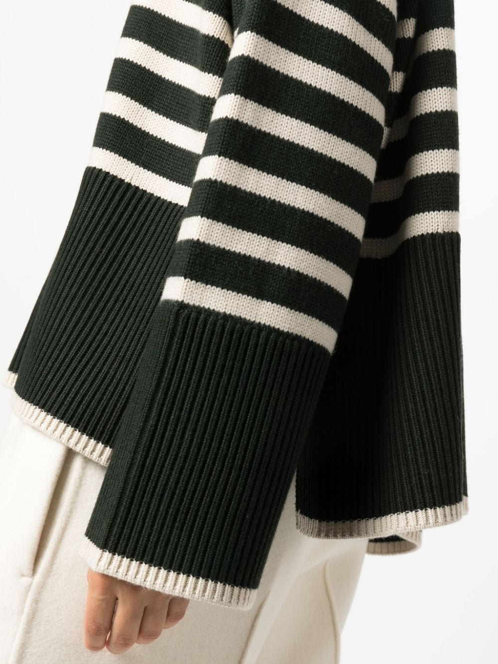 striped wool-cotton jumper - 5