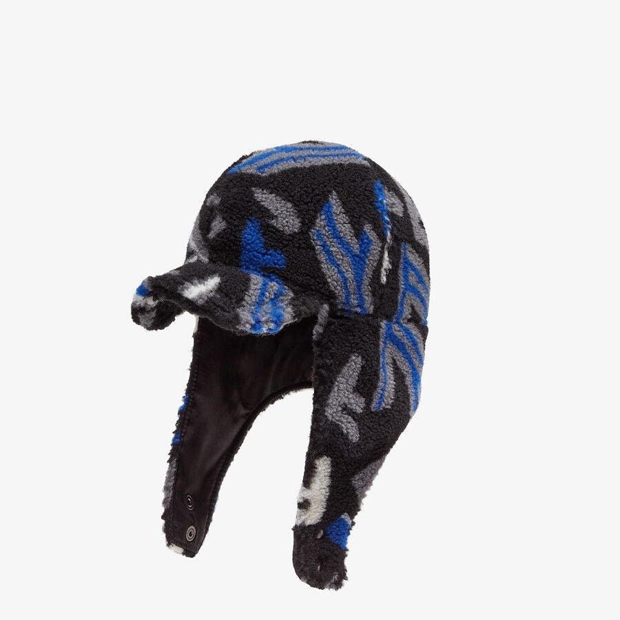 Black teddy fabric cap - 2