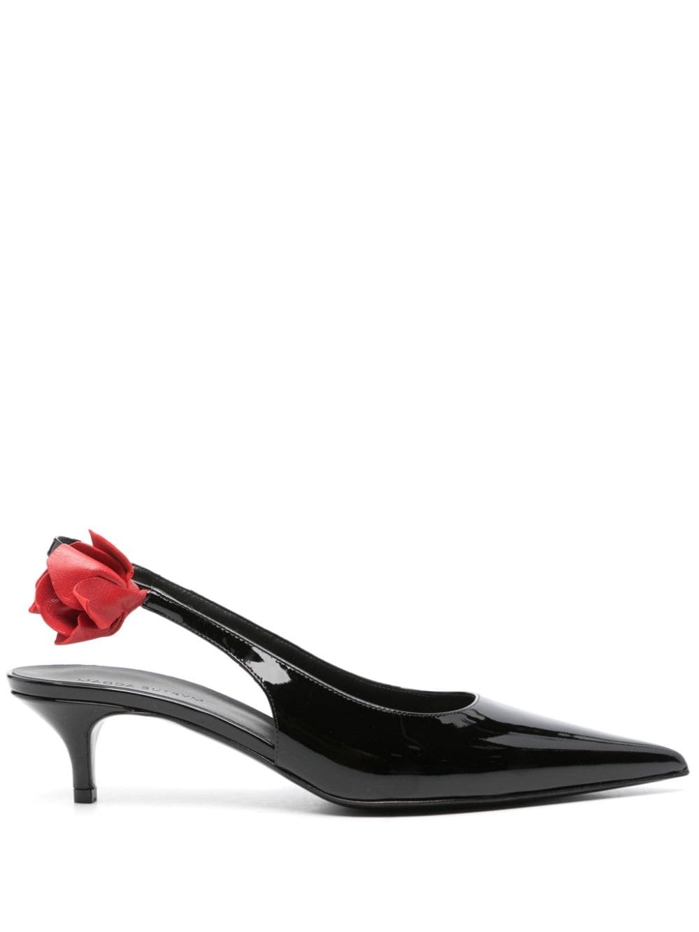 50mm rose leather sligback pumps - 1