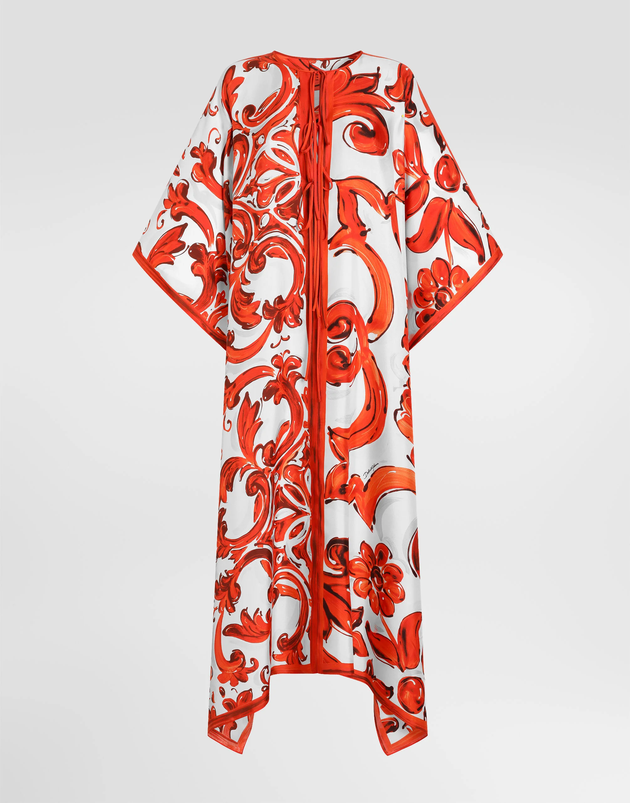 Majolica-print twill kaftan dress - 1