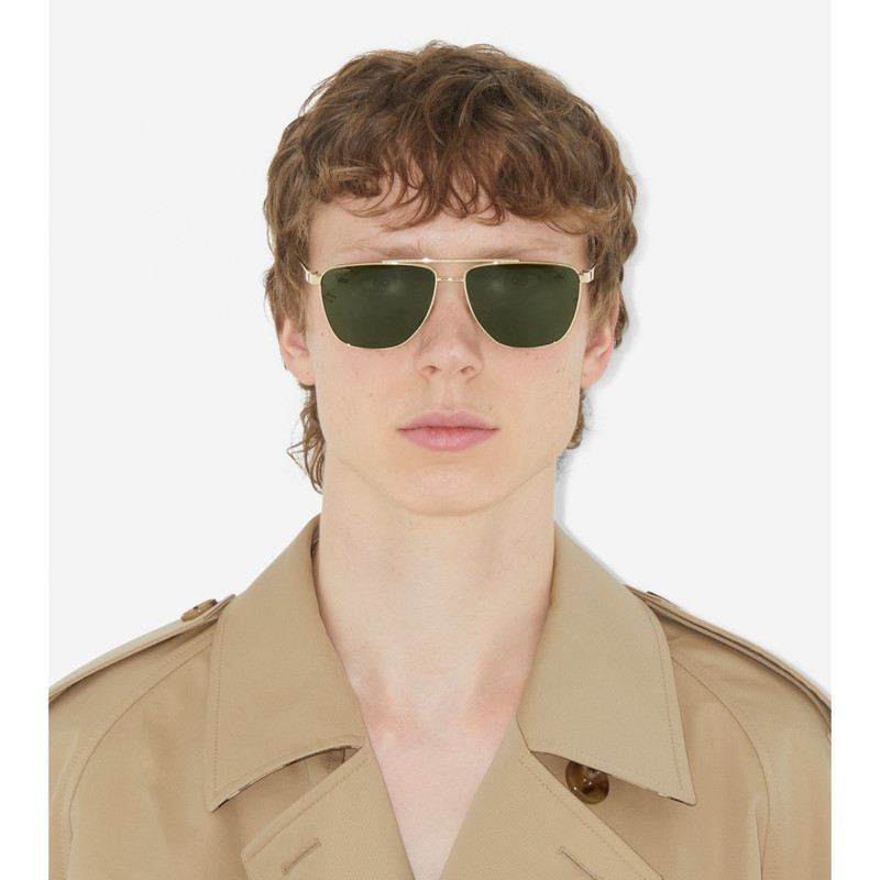 Stripe Detail Pilot Sunglasses 4