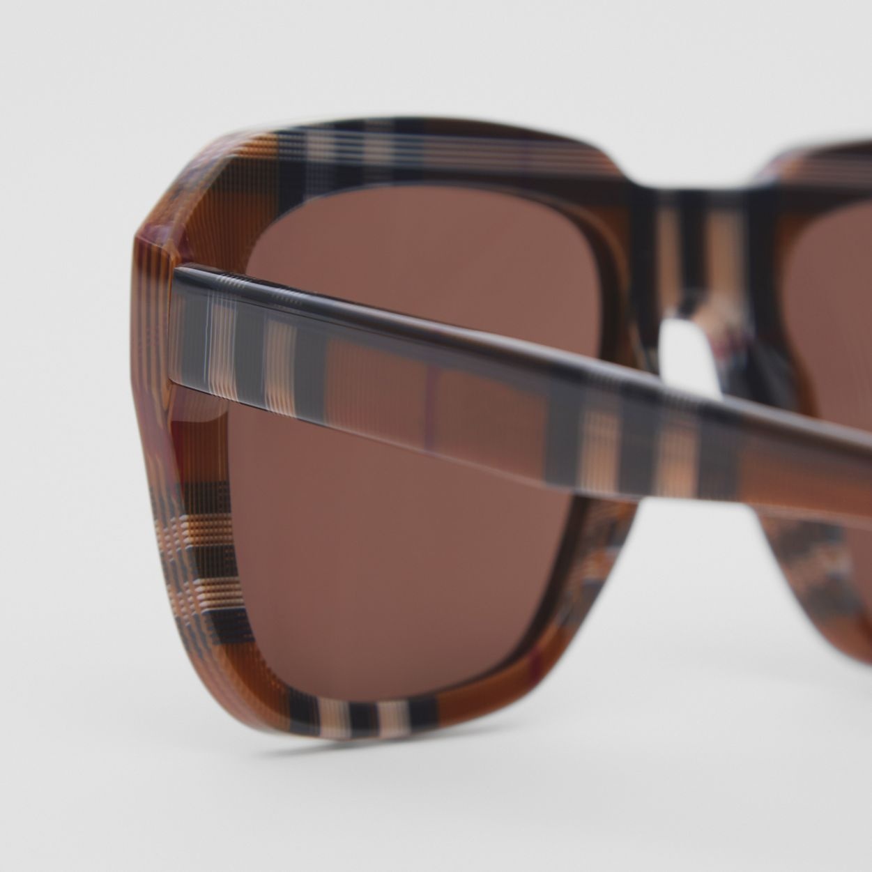 Check Bio-acetate Square Frame Sunglasses - 2