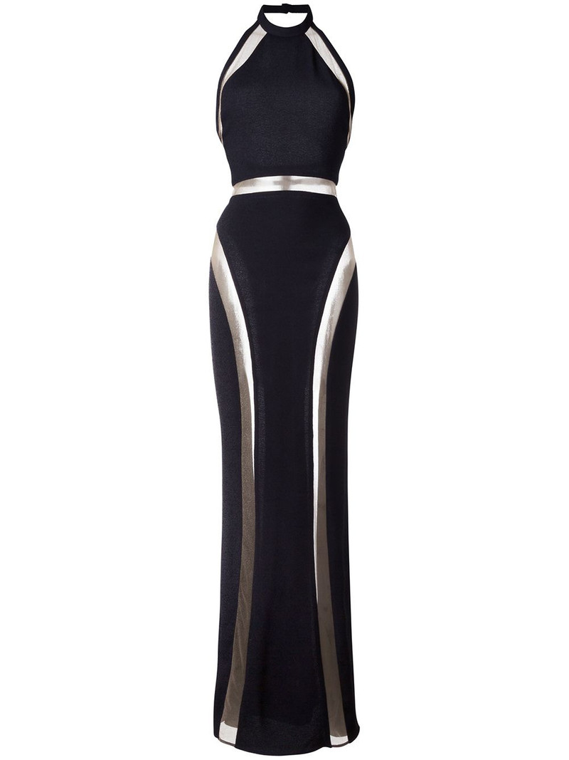 sheer panel evening gown 1