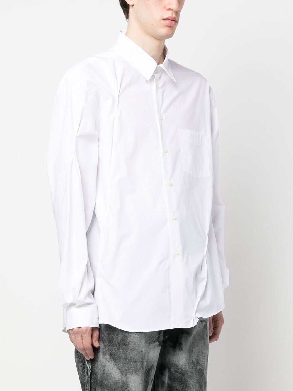 pinched-detail cotton shirt - 3