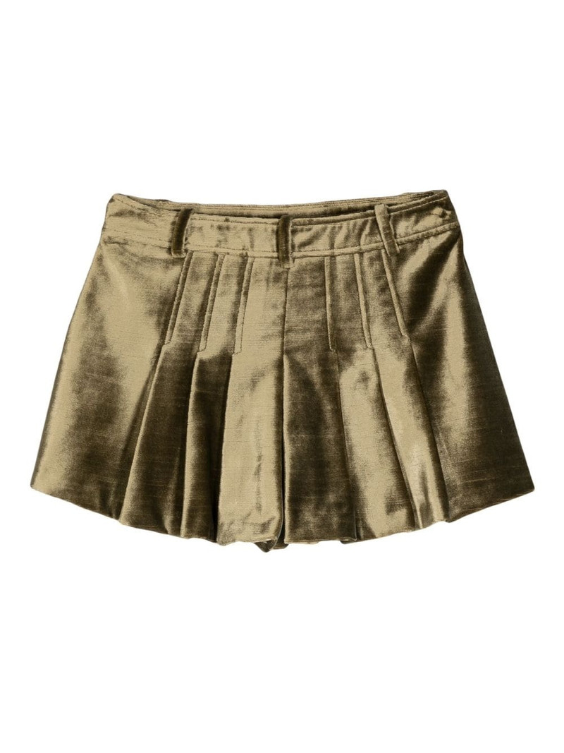 TOM FORD slubbed-velvet flared minishorts outlook