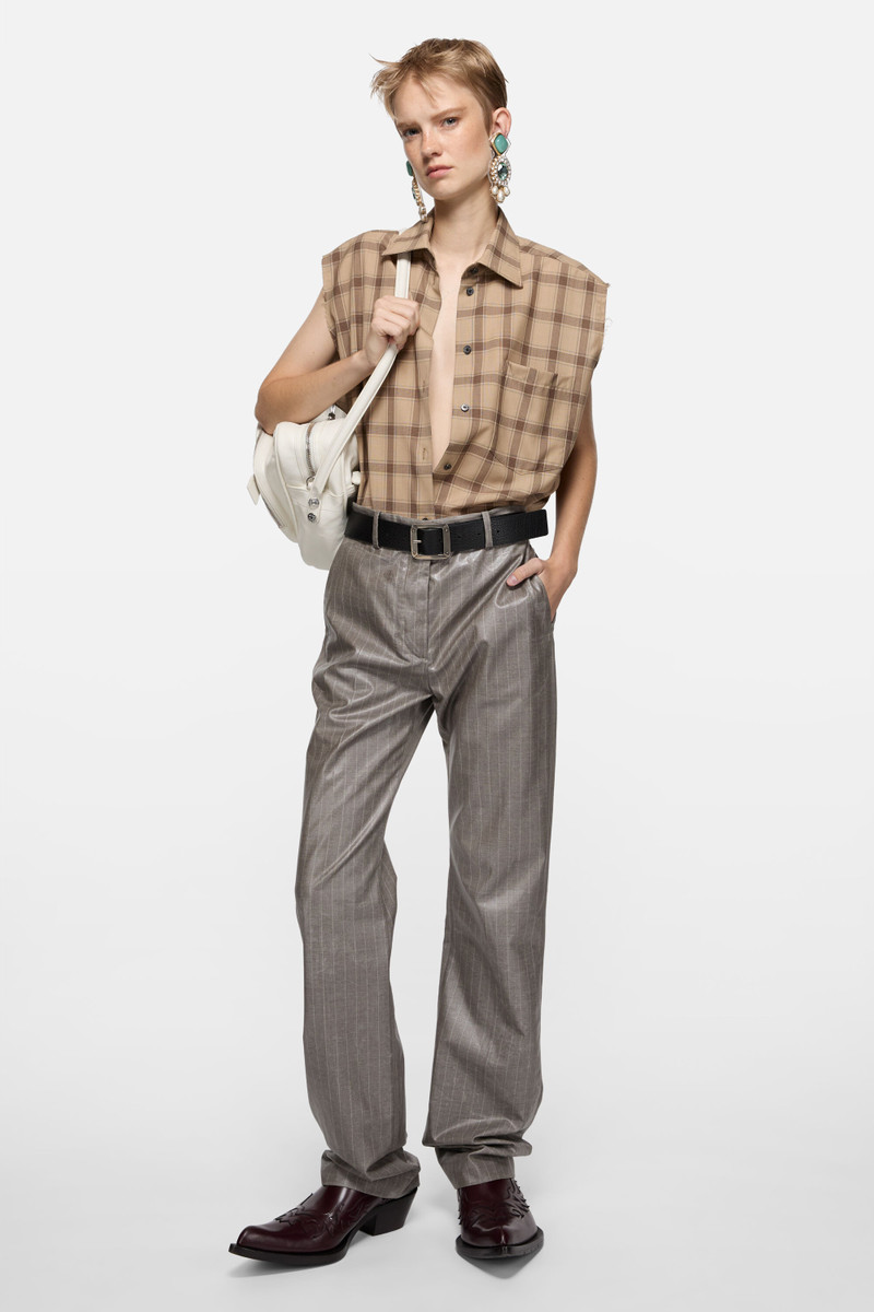 Acne Studios Coated pinstripe trousers - Warm Grey outlook