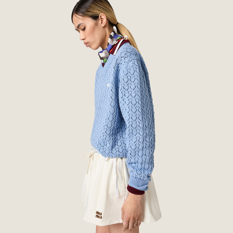 Cotton V-neck sweater 5