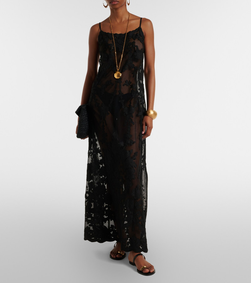 juliet dunn Embroidered sheer cotton maxi dress outlook