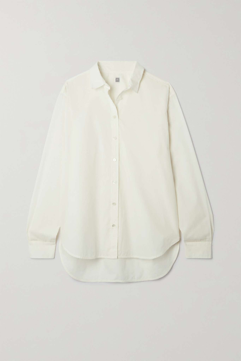Embroidered cotton-blend poplin shirt - 1