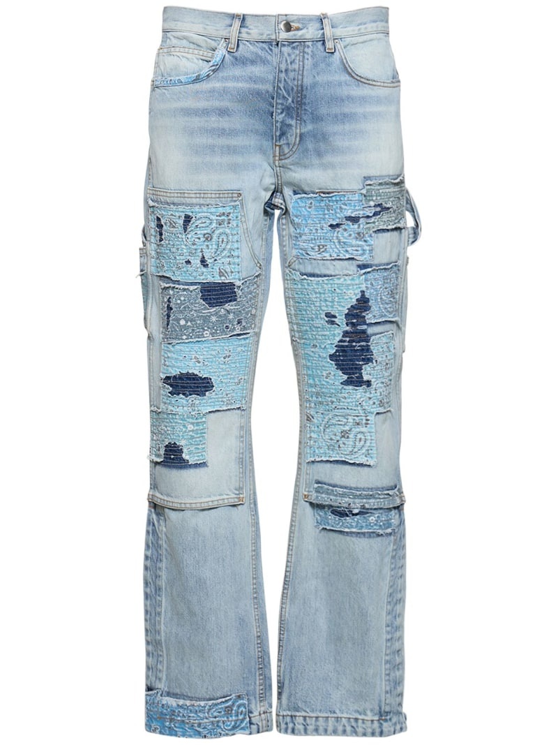 Patchwork bandana carpenter jeans - 1