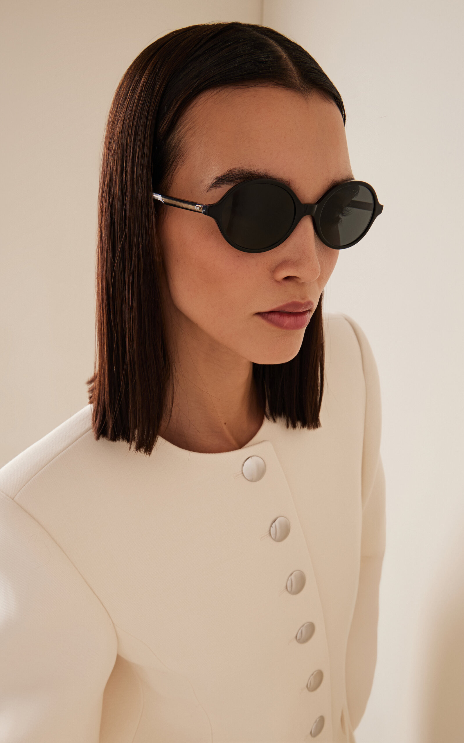 Round-Frame Acetate Sunglasses black - 2