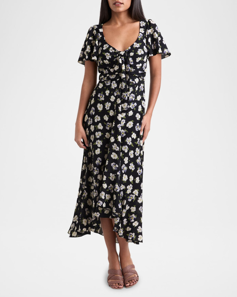 Cinq à Sept Isha Floral Short-Sleeve Dress outlook