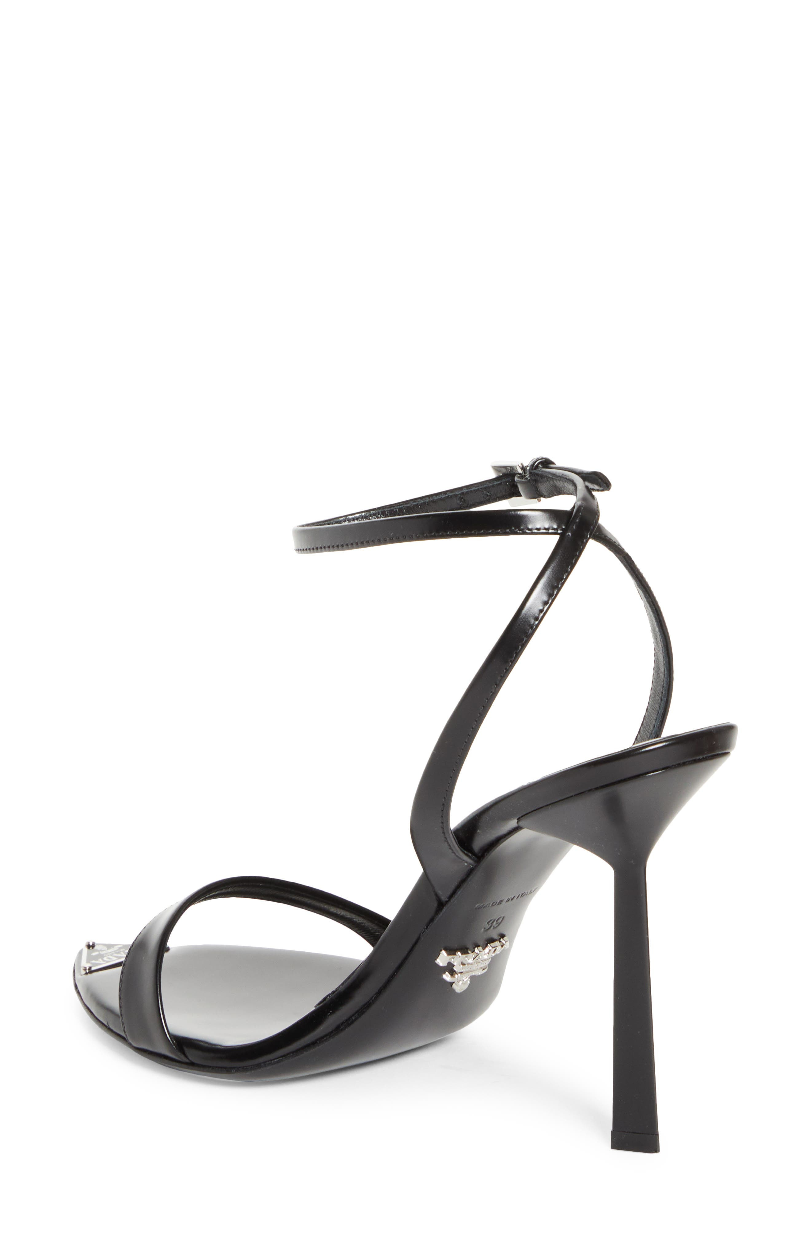 Prada Pointed Toe Logo Sandal in Nero at Nordstrom - 2