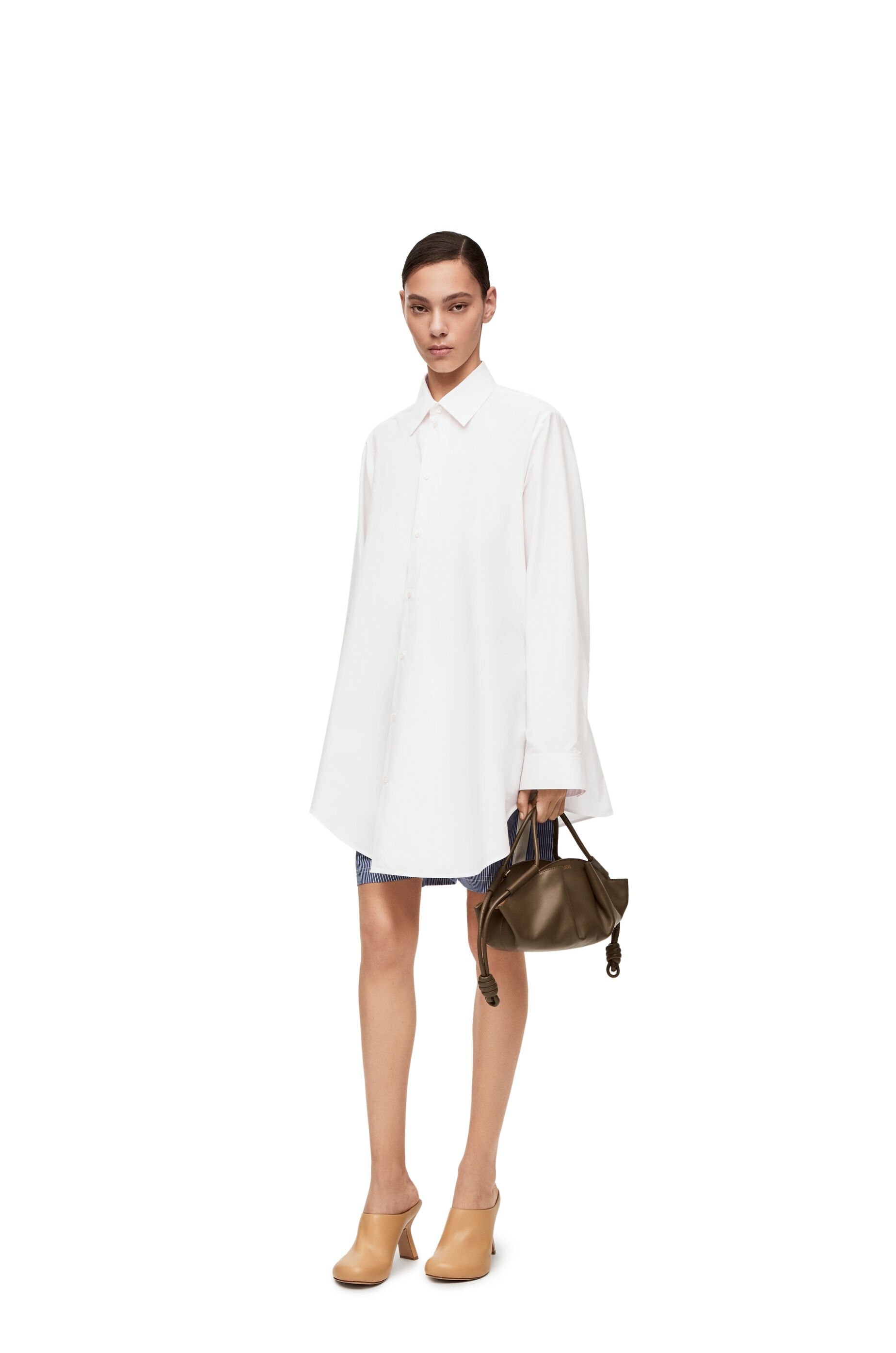 Trapeze shirt dress in cotton poplin - 2