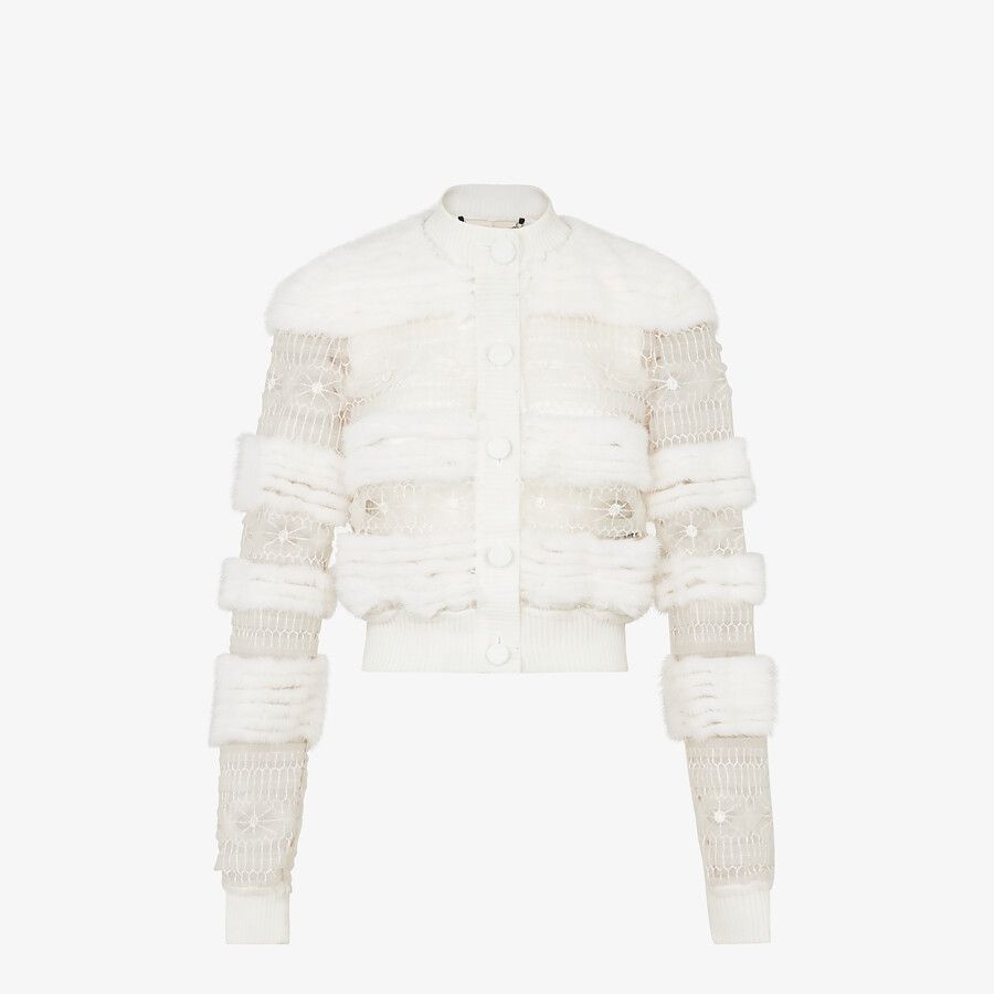 White mink cardigan - 1