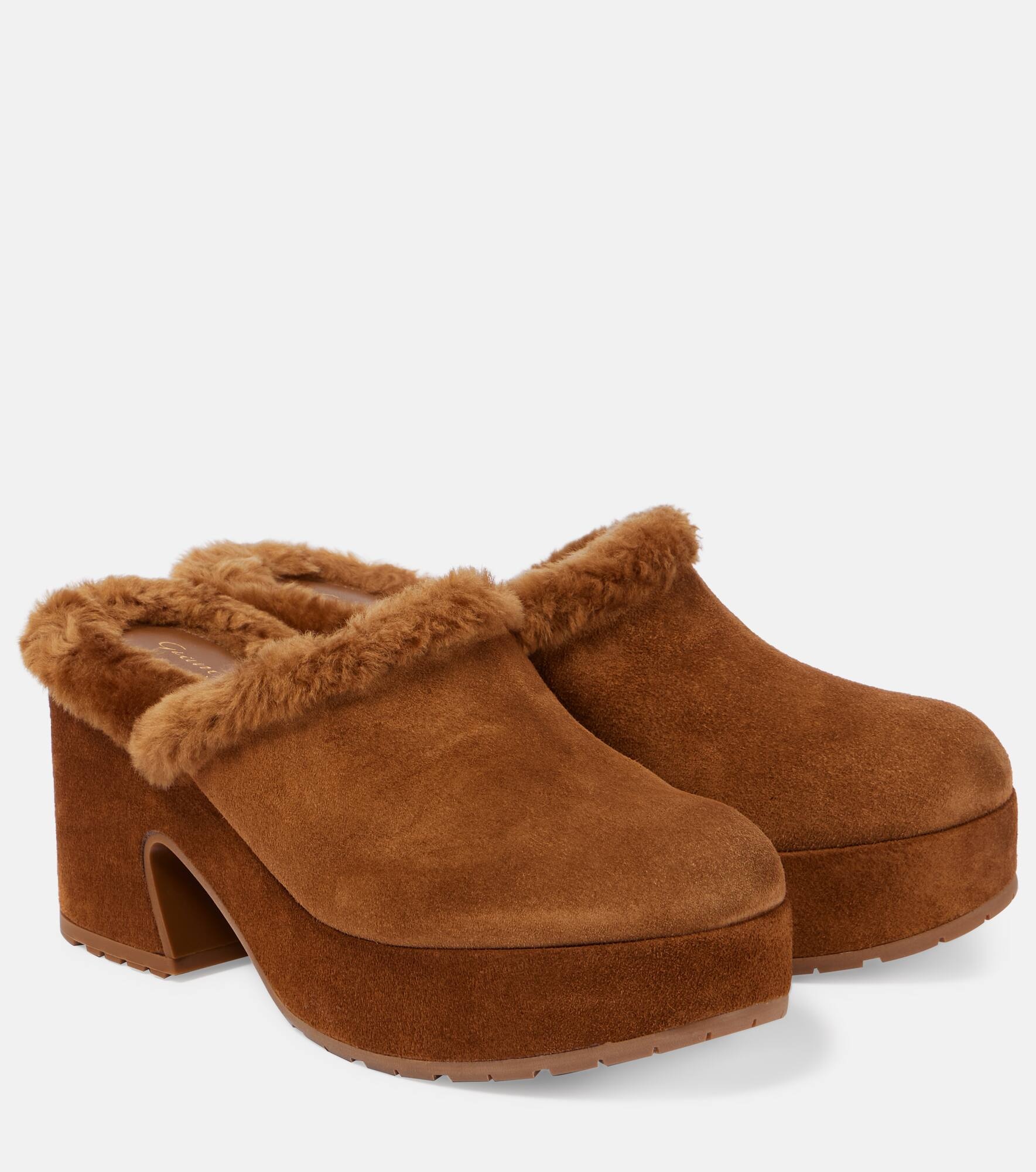 Lyss 55 suede platform clogs - 1